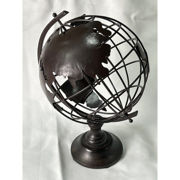 Other - Vintage Style Metal Wire Globe with Raised Continents – Decorative Desk Top 12”